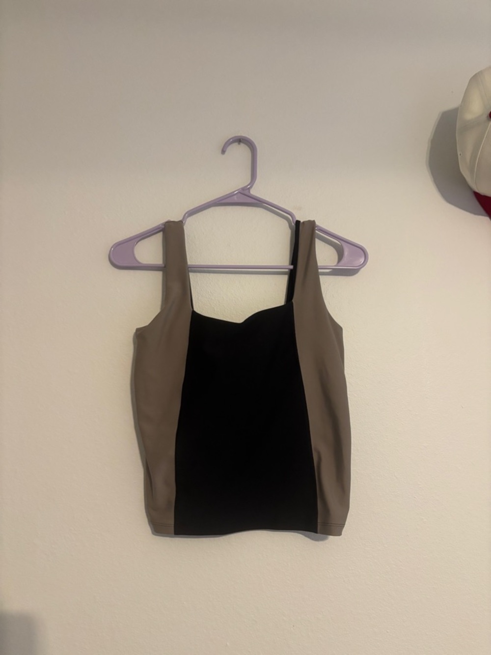 Abercrombie & Fitch Black and Taupe Square Neck Tank